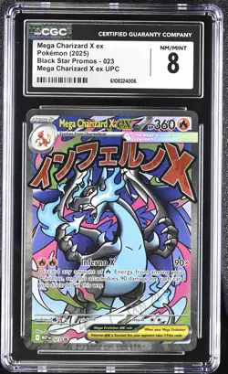 Mega Charizard X ex 2025 Pokemon Black Star Promos CGC 8 #023 - Image 1