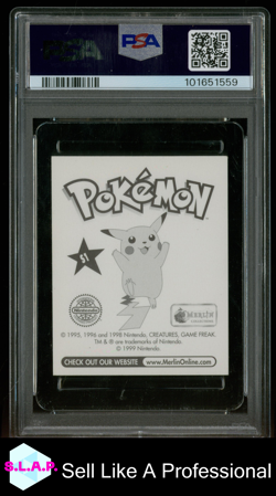 PIKACHU-PRISM CRACKED ICE MERLIN POKEMON 1999 S1 PSA 7 - Image 2