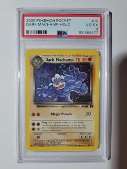 PSA 4 Pokemon Dark Machamp TCG 10/82 2000 Pokemon Rocket - Image 1