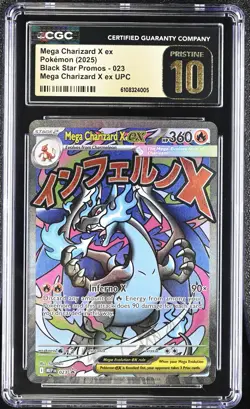 Mega Charizard X ex 2025 Pokemon Black Star Promos CGC 10 #023 - Image 1