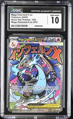 Mega Charizard X ex 2025 Pokemon Black Star Promos CGC 10 #023 - Image 1