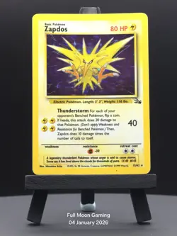 Zapdos 15/62 Rare | Base Set Unlimited | Pokemon Card | Vintage - Image 1