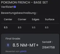 🔥1999 POKEMON CARD FRENCH BASE SET 1. EDITION LEVEINARD HOLO RARE NM 8.5 BGS🔥 - Image 2