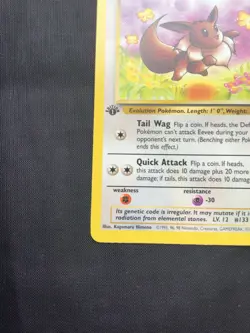 Pokemon Cards: Jungle 1st Edition Common: Eevee 51/64 - Image 5