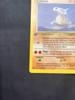 Pokemon Cards: Jungle 1st Edition Common: Cubone 50/64 - Image 5