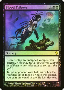 mtg magic blood tribute FOIL FRENCH vf fr hommage de sang zendikar 4 available - Image 1