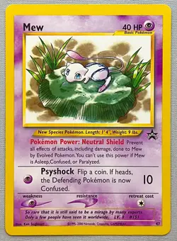 Pokemon Mew #47 - 2002 Wizards Black Star Promo - LP Condition With Small Indent - Image 1