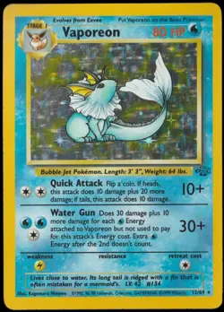 Vaporeon 12/64 Pokemon TCG Jungle Set Holo Rare - Image 1