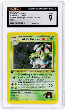 2000 Pokemon Gym Challenge Erika's Venusaur 1st Edition Holo #4 CGC 9 - Image 1