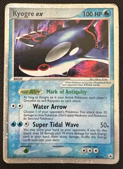 Pokemon Kyogre ex 94/101 Holo HP EX Hidden Legends DAMAGED Vintage Ultra Rare - Image 1
