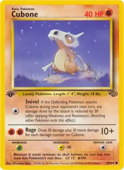 Cubone Jungle 50/64 Common Unlimited Pokemon TCG LP - Image 1