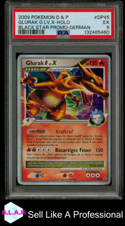 GLURAK G LV.X-HOLO BLCK STR PRM-GER POKEMON DIAMOND & PEARL 2009 DP45 PSA 5 - Image 1