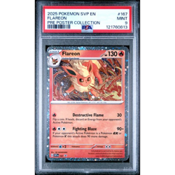 Flareon 167 PSA 9 Cosmos Holo 2025 Pokemon Scarlet & Violet - Image 1