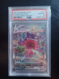 Pokemon 2021 Gengar VMAX 271/264 Alt Art Fusion Strike GEM MINT PSA 10 - Image 1