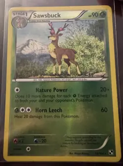 The Pokemon Company Sawsbuck 14/114 Black & White Reverse Holo 90HP Rare English - Image 1