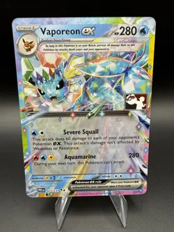 Prismatic Vaporeon ex 023/191 Pokemon Play! Prize Pack Series 7 Stamped - NM - Image 1