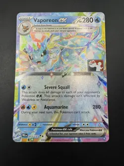 Prismatic Vaporeon ex 023/191 Pokemon Play! Prize Pack Series 7 Stamped - NM - Image 4