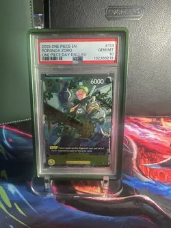 2025 ONE PIECE PROMOS ONE PIECE DAY DALLAS #113 RORONOA ZORO PSA 10 ( - Image 1