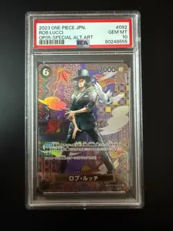 ONE PIECE OP 05 JP PSA 10 Awakening of the New Era Lucci OP05-092 SP Alt. Art. - Image 1