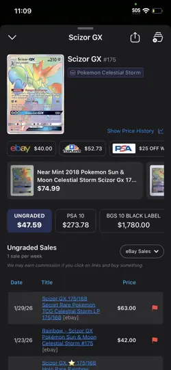 Pokemon Scizor GX Rainbow Ghost Celestial Storm 175/168 Secret Rare Card AE3 - Image 1