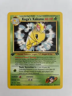 Pokemon Card Koga's Kakuna 47/132 1st Edition Gym Challenge NM - Image 1
