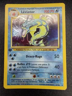 🔥1999 POKEMON CARD FRENCH BASE SET 1. EDITION LEVIATOR HOLO RARE MT+ 9.5 BGS🔥 - Image 3