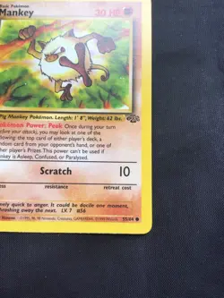 Pokemon Cards: Jungle 1st Edition Common: Mankey 55/64 - Image 4