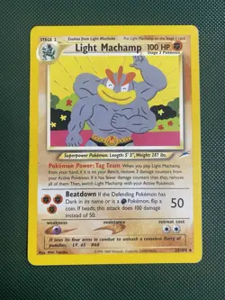 Pokemon TCG Light Machamp 25/105 Neo Destiny Rare WOTC Pokemon TCG Card - Image 1