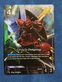 Char’s Gelgoog - Newtype Rising GD01-023 LR+ - NM / Mint Gundam Card Game - Image 1