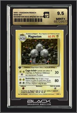 🔥1999 POKEMON CARD FRENCH BASE SET 1. EDITION MAGNETON HOLO RARE MT+ 9.5 BGS🔥 - Image 1