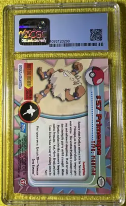 1999 Primeape Silver Foil Topps #57 Pokemon Card First Print CGC 8 NM POP 5 ⭐ - Image 3