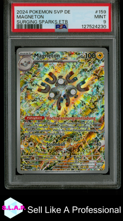 MAGNETON SURGING SPARKS ETB POKEMON GER SVP DE-SV BLCK STAR PROMO 2024 159 PSA 9 - Image 1