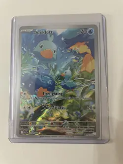 Ducklett 109/086 Pokemon TCG Scarlet & Violet White Flare Illustration Rare Card - Image 1