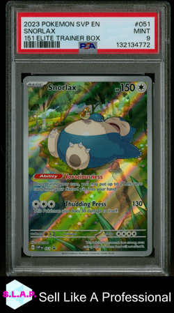 SNORLAX 151 ELITE TRAINER BOX POKEMON SVP EN-SV BLACK STAR PROMO 2023 051 PSA 9 - Image 1