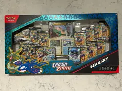 Pokemon TCG: Crown Zenith Sea and Sky Premium Collection Box - 14 Packs 4 Promos - Image 1