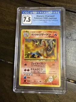 CGC 7.5 Blaine's Charizard 006 1999 Gym Challenge Holo Rare Japanese Pokemon - Image 1