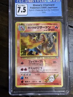 CGC 7.5 Blaine's Charizard 006 1999 Gym Challenge Holo Rare Japanese Pokemon - Image 2