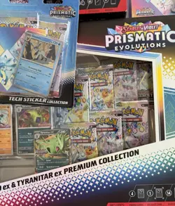 Pokemon TCG Prismatic Evolutions Lot Figure Collection Tech Stickers Premium Co! - Image 5