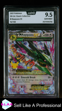 M RAYQUAZA EX POKEMON 76/108 2021 EN CEL. CLSC. COLL. GEM MINT EN AOG 9.5 - Image 1