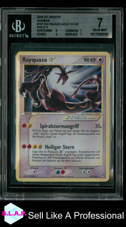 RAYQUAZA GOLD STAR HOLO R 2005 POKEMON EX DEOXYS GERMAN 107 BGS 7.0 - Image 1