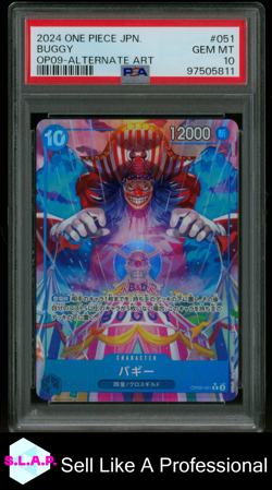 BUGGY ONE PIECE TCG 51 2024 OP09 FOIL JAPANESE PSA 10 - Image 1