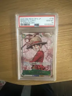 2025 One Piece Op-13 Japanese Monkey.D.Luffy Alt Art PSA 10 Low Pop (Pop 37)! - Image 1