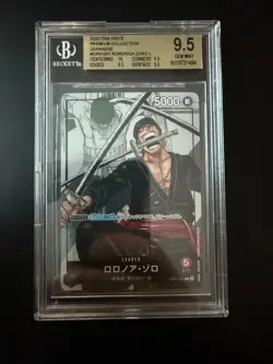 ONE PIECE - JP - BGS 9.5 GEM MINT - Roronoa Zoro Premium Collection OP01-001 - Image 1