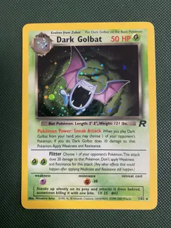 Dark Golbat 7/82 Team Rocket Holo Rare Pokemon TCG WOTC Card HP - Image 1