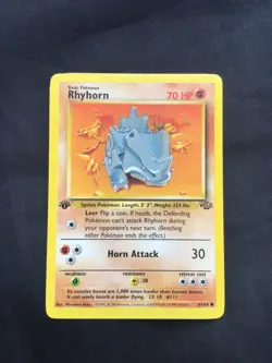 Pokemon Cards: Jungle 1st Edition Common: Rhyhorn 61/64 - Image 1