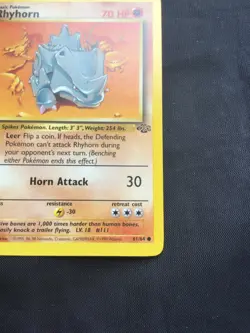 Pokemon Cards: Jungle 1st Edition Common: Rhyhorn 61/64 - Image 4