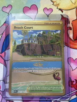 Pokemon TCG Beach Court Paradox Rift Hyper Rare Gold Holo Card 263/182 - Image 1