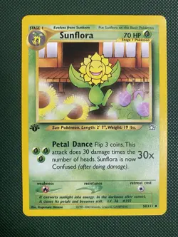 Sunflora 50/111 Neo Genesis Set 1st Edition WOTC Pokemon Card - Image 1