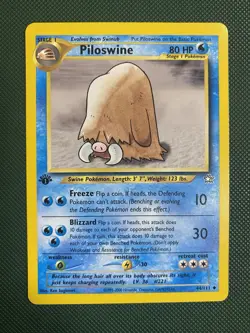 Piloswine 1st Edition Neo Genesis 44/111 WOTC Vintage Pokemon TCG Card - Image 1