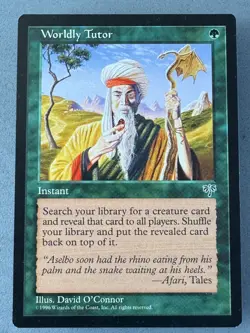 Worldly Tutor Mirage MTG-Never Played Near Mint-Vintage Magic the Gathering - Image 1